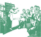 纺织工人学习 人物木版画