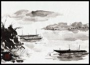 国画山水风景 水墨风景画