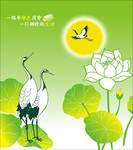 仙鹤荷花图片
