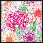 线描花卉 花纹背景素材