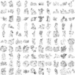 300款中国传统童子线描图