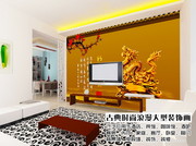 龙雕背景墙图片 立体电视墙素材