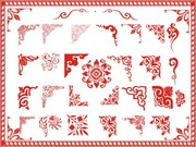 古典边角花纹矢量图案