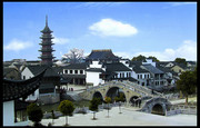 千灯秦峰塔摄影图片