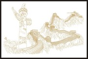 线描华表长城图片