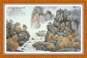 溪畔秋意浓 山水风景国画