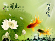 PS荷花金鱼图片素材