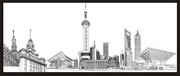线描上海城市建筑图片