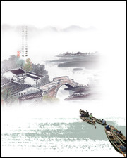 水墨江南背景图片
