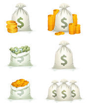 矢量钱袋金币图片素材