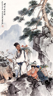 李时珍采药国画图片