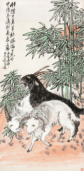三只羊国画图片下载