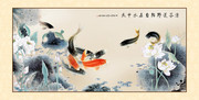 九鱼图装饰画下载