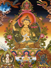 高精度文殊菩萨唐卡图片
