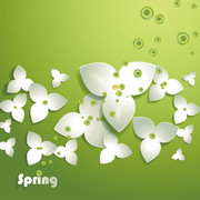 绿色3D花朵矢量图片