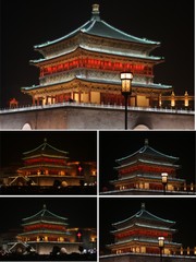 西安钟楼夜景摄影