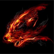 火焰狼图标矢量图
