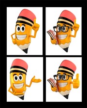 卡通铅笔人图片