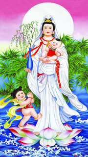 送子观音中堂画图片