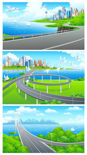 城市公路风景图片