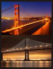 美国金门大桥夜景高清图