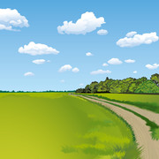 草地风景矢量图