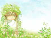 手绘植物风景