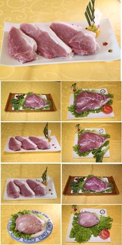新鲜黑猪肉摄影图片