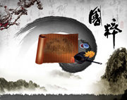 书画元素背图片素材
