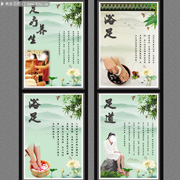 浴足养生挂图模板下载