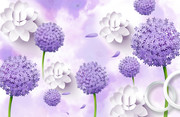 手绘漂亮花朵背景墙图片素材