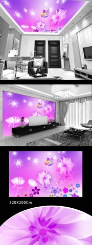 紫色温馨装饰壁画下载