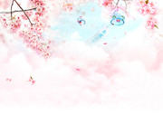 粉色樱花背景图片