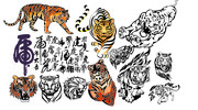 老虎图案矢量图片