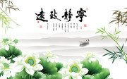 宁静致远电视背景墙
