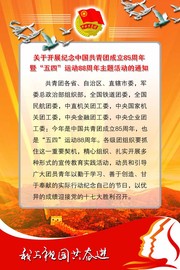 纪念五四青年节主题活动通知展板