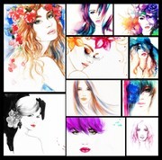卡通手绘美女插画