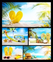夏季沙滩风景图片