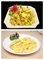 滑蛋虾仁菜品摄影