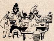 传统拉面插画图片