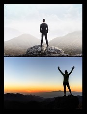 站在山顶的男人摄影