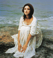 谢楚余白衣裙子女孩油画图片
