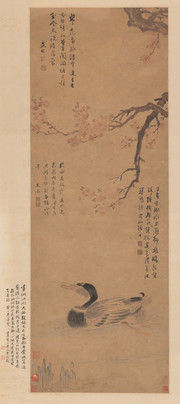 红杏野凫图轴(纸本)_明_陆治 