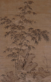 双钩竹图绢布_元_李衎  