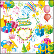 礼盒气球PSD图片素材