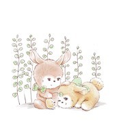手绘灰色小兔子图片