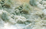 山水玉雕装饰画 图片