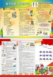 社区安全知识三折页设计