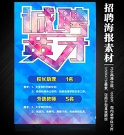 教育机构招聘海报模板