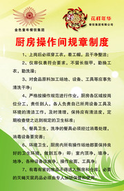 酒店厨房操作间规章制度挂图图片素材